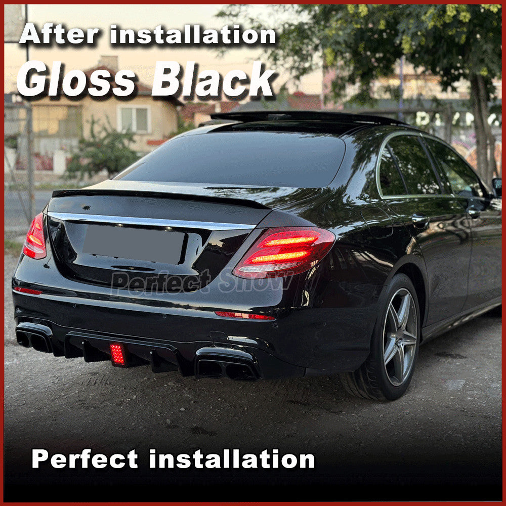Rear Diffuser Lip W/Exhaust Tips Fit for Benz W213 E300 E400 E450 Sport 2016-20