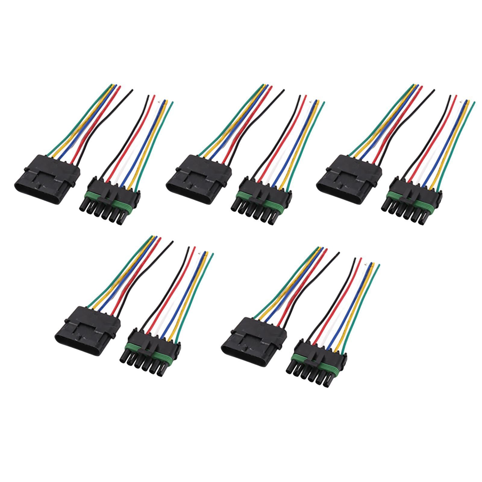 New 5 Pair Female Male Assembled Connector Adapter Accessories For 16-14AWG