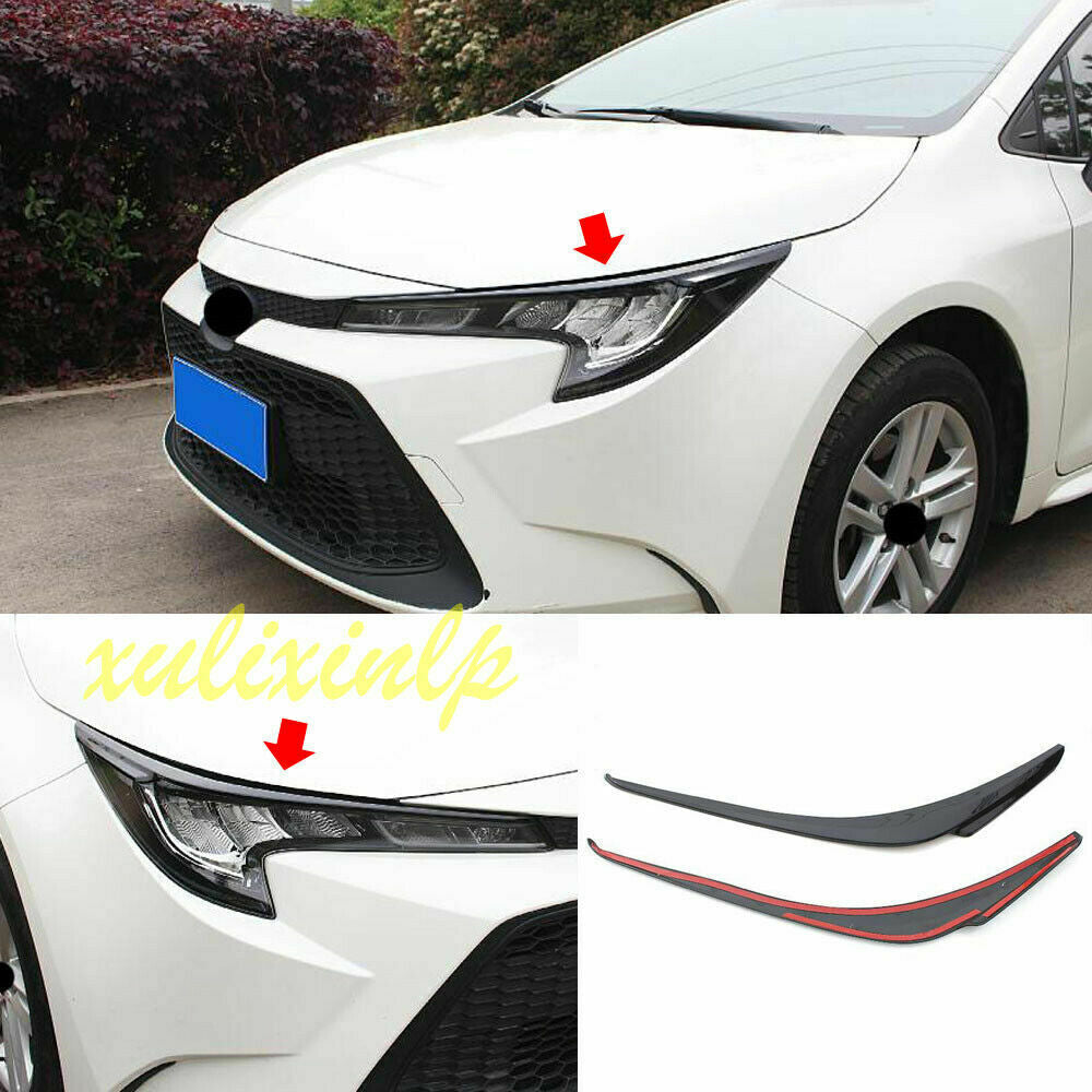for Toyota for Corolla 2019-2022 Piano black Headlight Front Lamp Eyelid Cover Trim