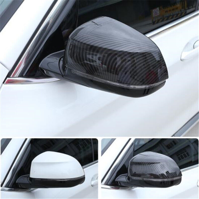 2P Carbon Fiber Look Side Rearview Door Mirror Cover Trim for BMW X3 G01 2018-21