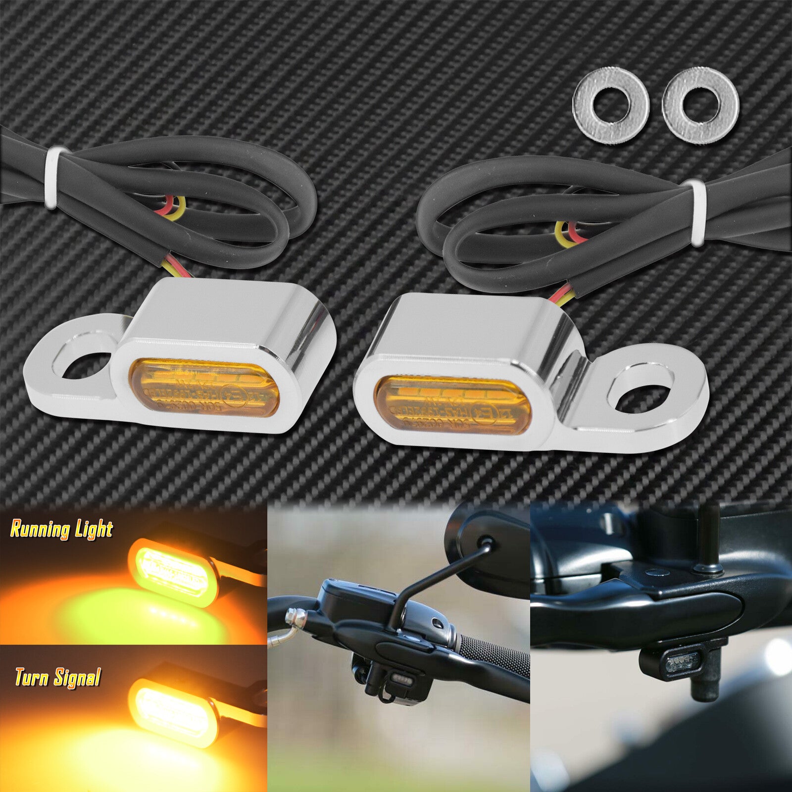 2X LED Turn Signal Indicator Amber Blinker Light Fit for Harley Touring Softail