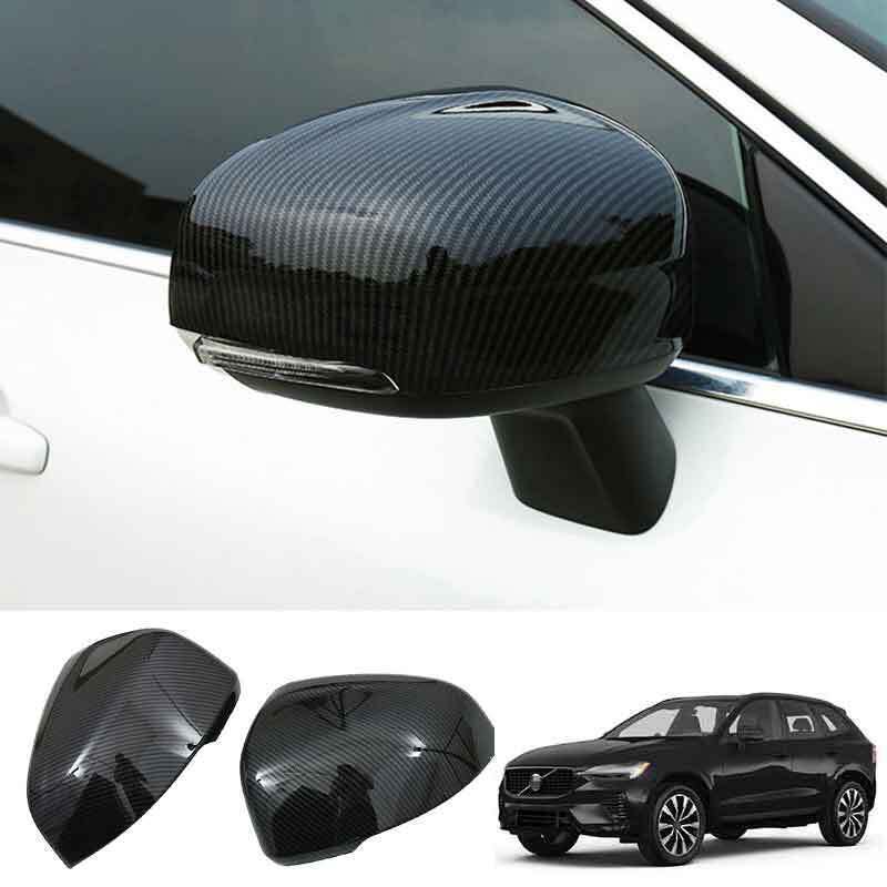 Carbon Fiber pattern Rearview Side Mirrors Cover Trims for Volvo XC90 2016-2024
