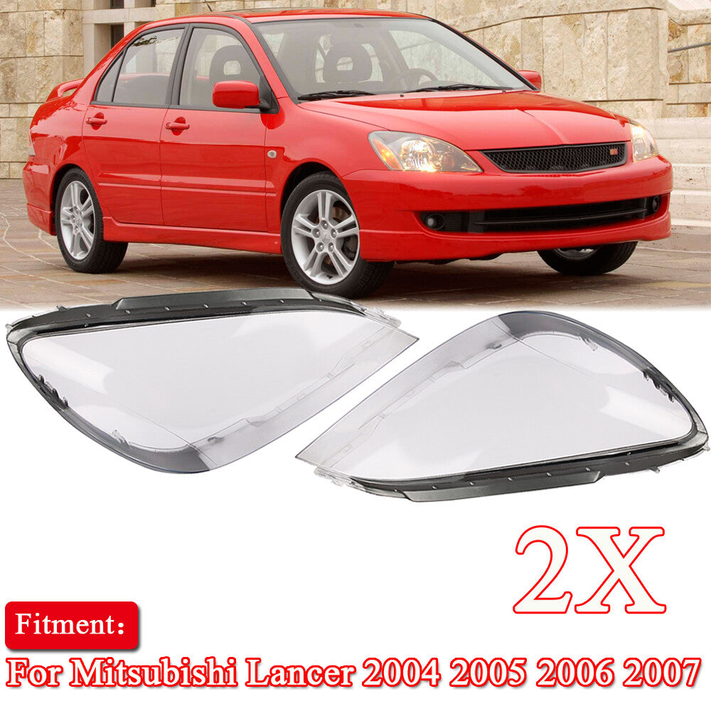 2-piece headlight lens cap with transparent lens cover for 2004-2007 for Mitsubishi Lancer