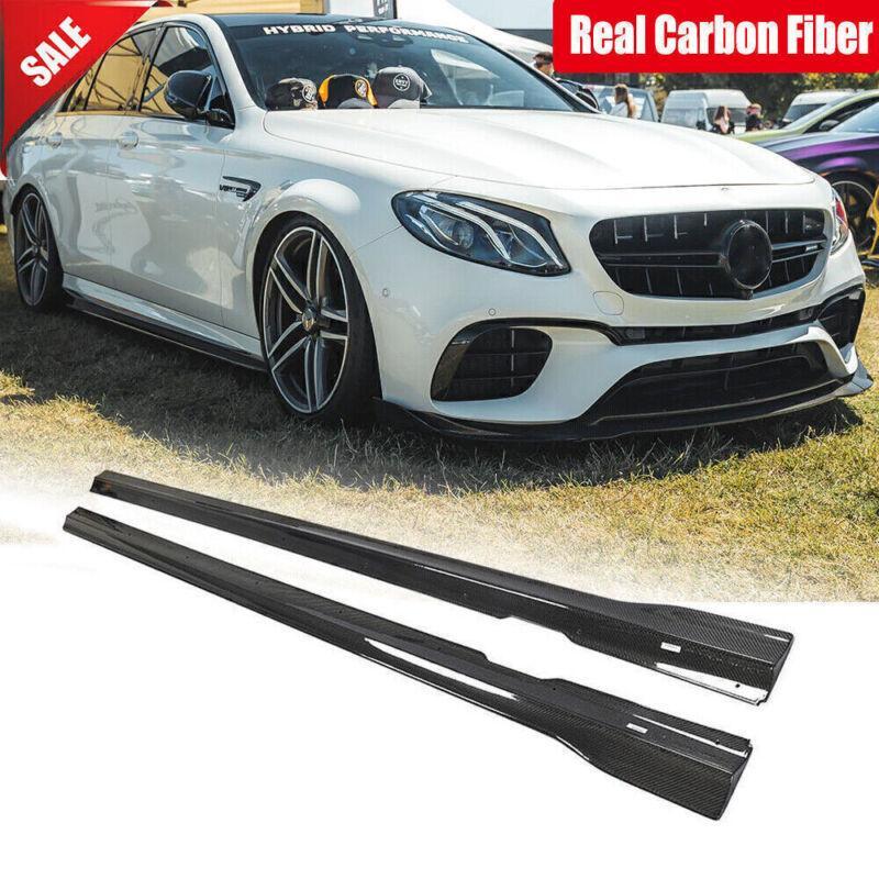 Suitable for Mercedes W213 E43 E53 E63 AMG sedans - carbon fiber side skirts and extended lips