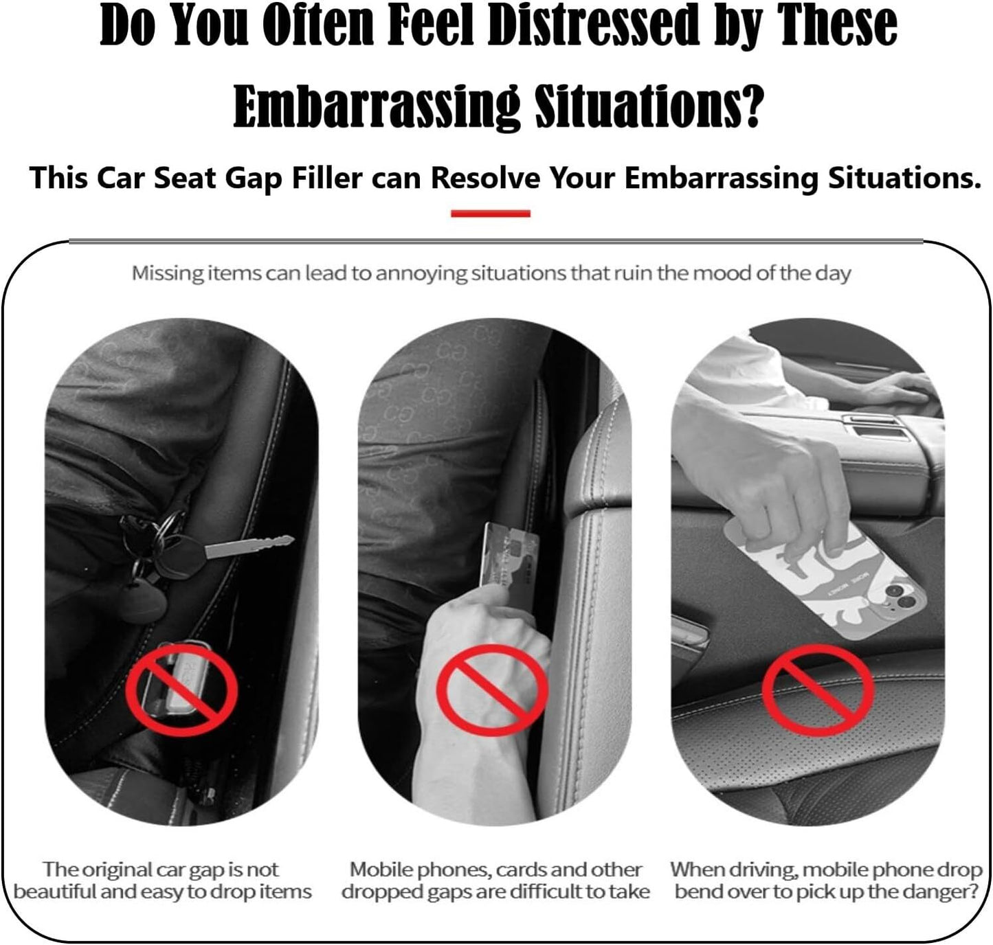2-Pack Red Car for Seat Gap Filler for Cars, SUVs, and Trucks - for Seat Divider Catchers