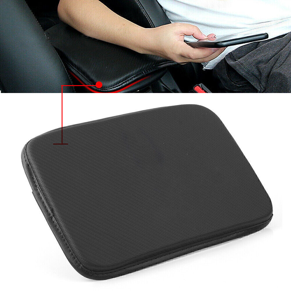 Center Console Armrest Cushion Pad Cover Mat Carbon Fiber Fit Comfort Auto