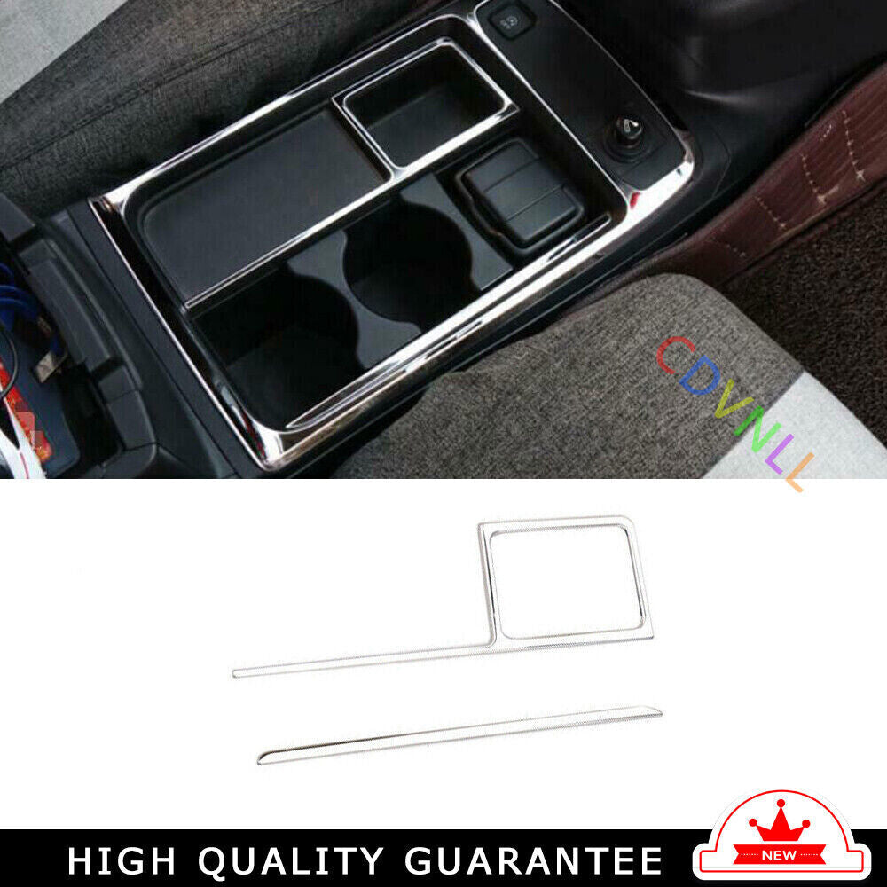 Console Storage Box Cover Trim 2X Fit for Honda CRV CR-V 2012-2016 Chrome Steel