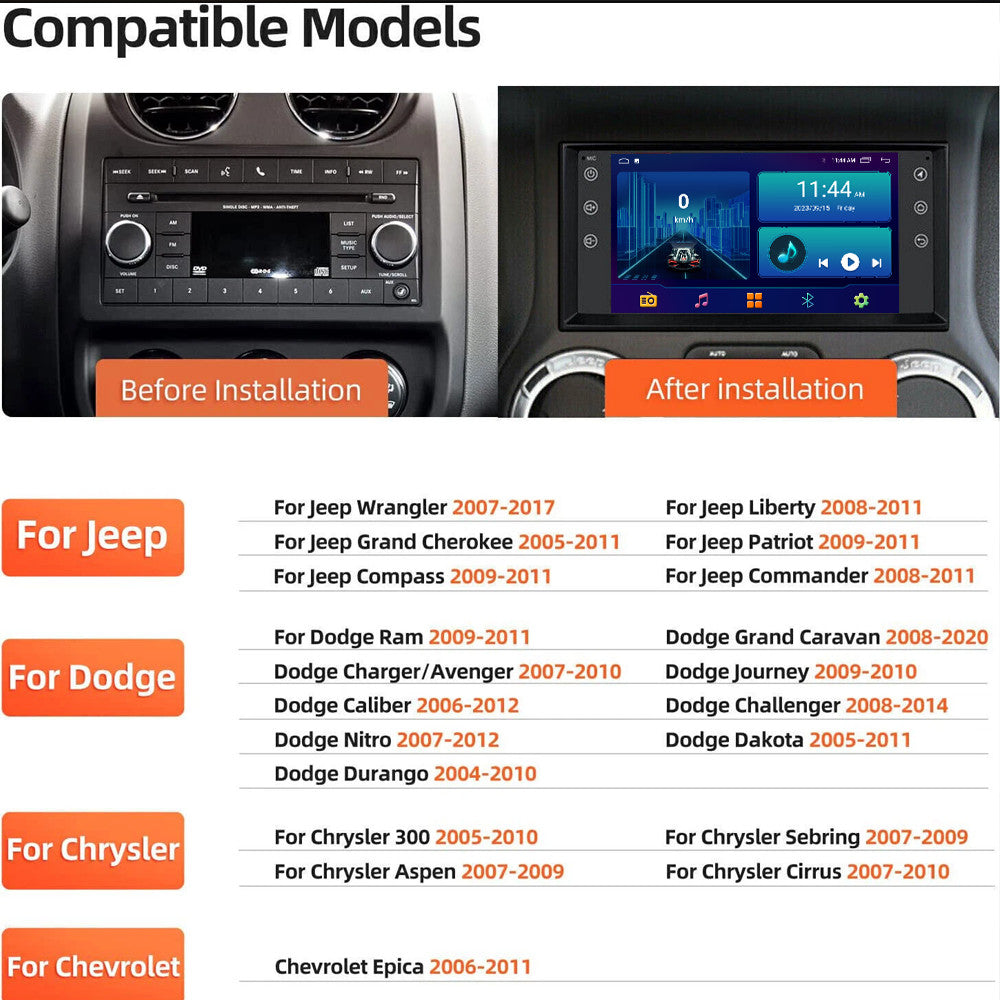 for Dodge for Challenger 2009-2011 Stereo Android Auto Carplay Screen Car Radio GPS