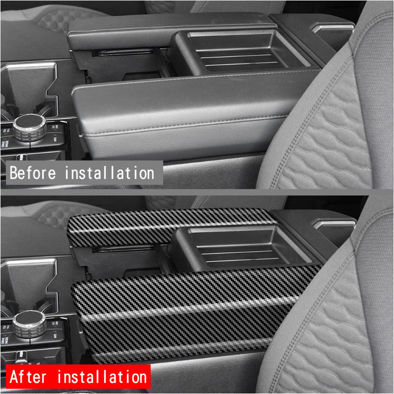 Carbon fiber center storage box trim cover for 2022 and 2023 for Toyota Tendera