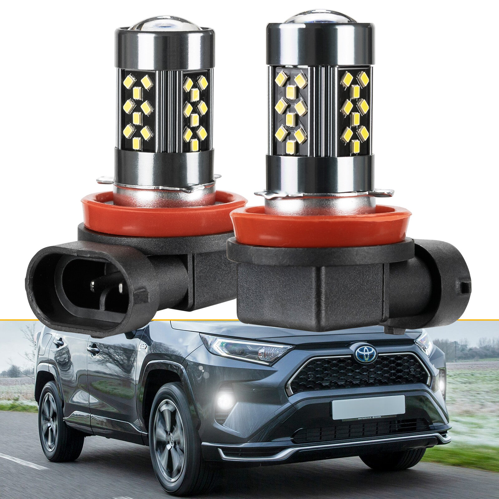 LED Fog Lamp Bulbs Front Fog Lights for Toyota RAV4 RAV 4 2006-2021 for Land Cruiser