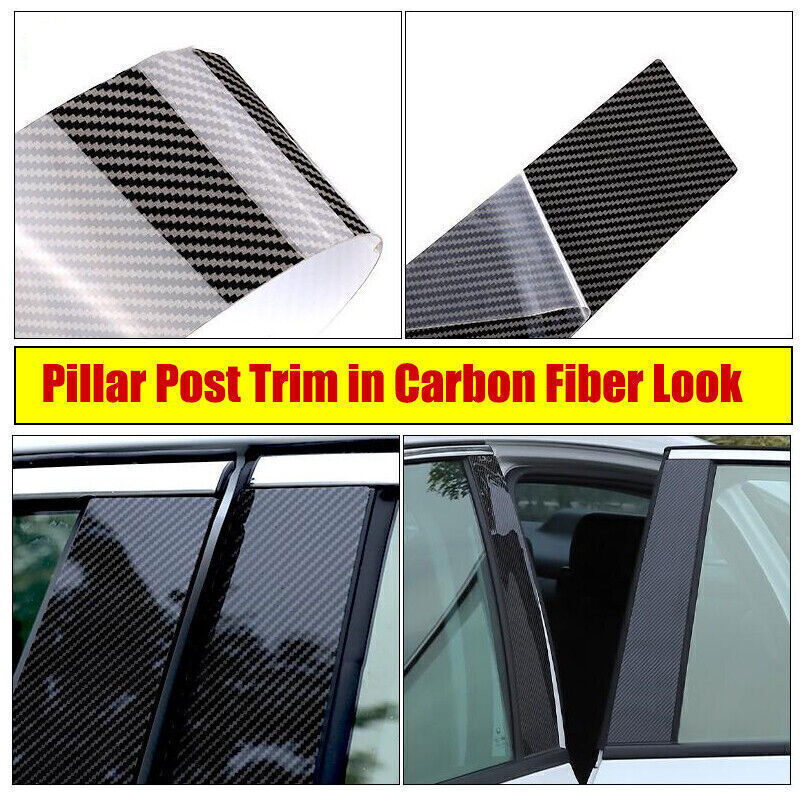 for Infiniti FX 2009-13 Carbon Fiber Pillar Posts Door Window Molding Strip Trim