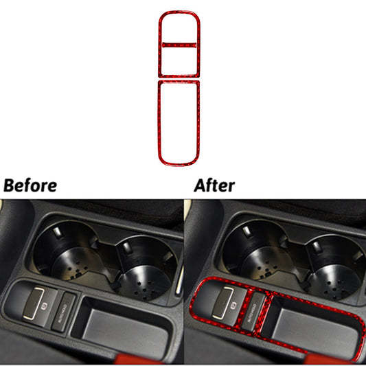 Red Carbon Fiber Center EPB Console Trim Panel for Volkswagen for Tiguan 2013-2017