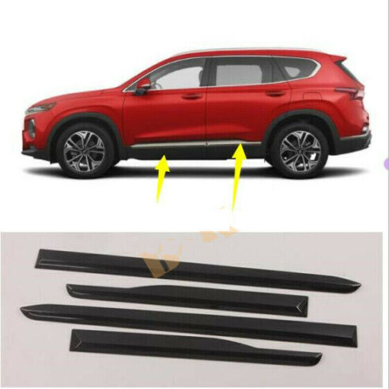 for Hyundai Santa Fe 2019-20 Carbon Fiber Look Body Side Door Molding Cover Trim