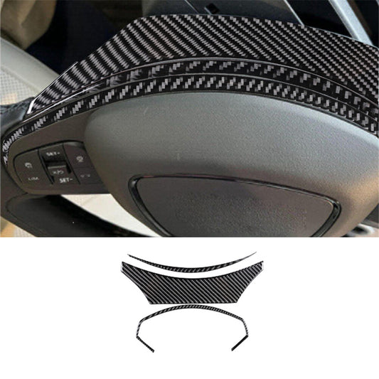 3X Steering Wheel Side Panel Trim Carbon Fiber for Ford for Mustang Mach-E 2021-2022