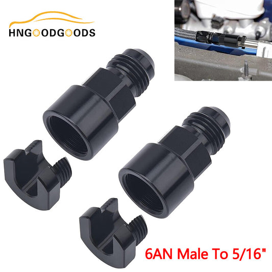 2¡Á6AN male to 5/16 inch quick disconnect female EFI fuel rail accessory aluminum black