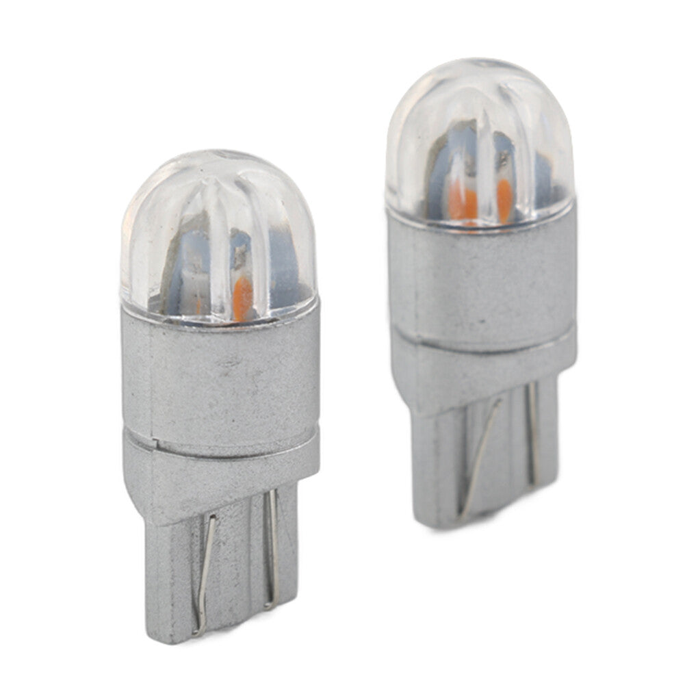 2pcs Auto Amber LED Read License Plate Light DRL Side Lamp T10-3030-2SMD 240lm