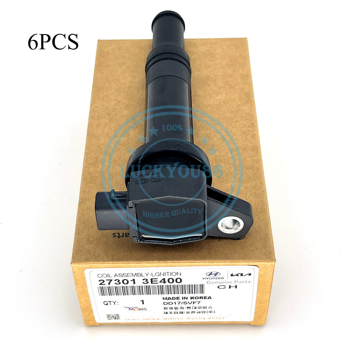 6x Ignition Coil 27301-3E400 for Hyundai Santa Fe for Kia Rondo 2007-2011 2.4 2.7