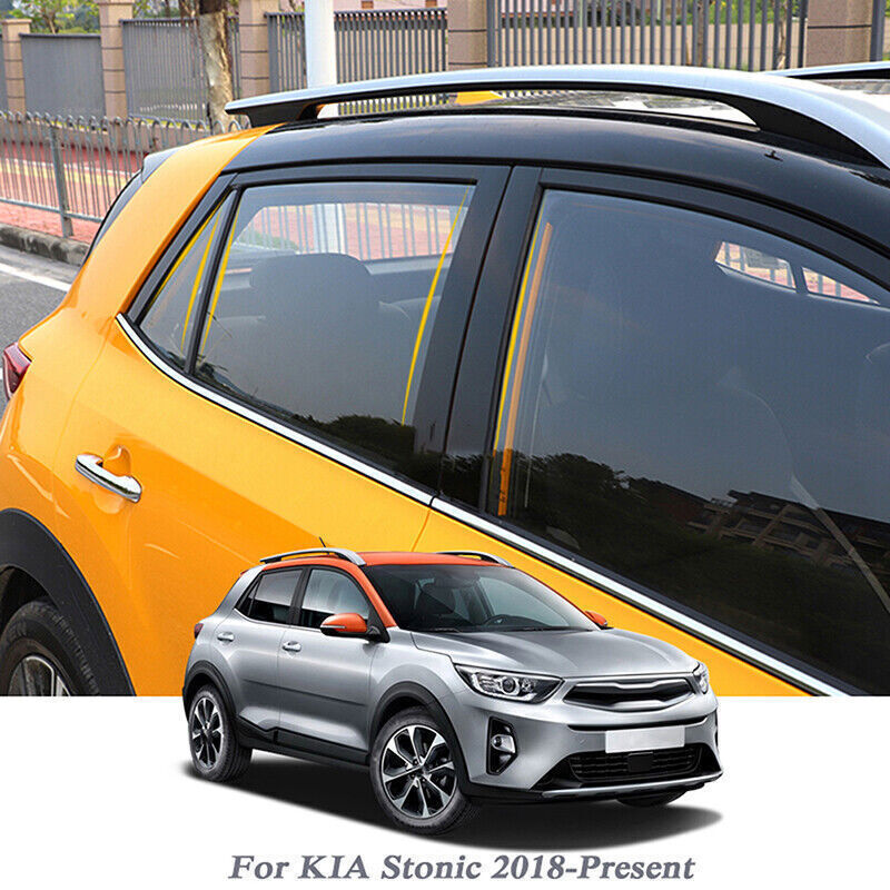 for Kia STONIC 18-2022 Piano Black Pillar Posts Door Window Molding Strip Trims