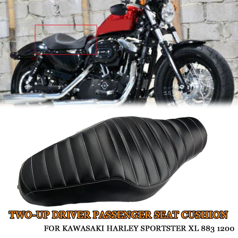 Motorcycle driver and passenger double for seat suitable for Harley Sportster XL 883 1200 2004-16