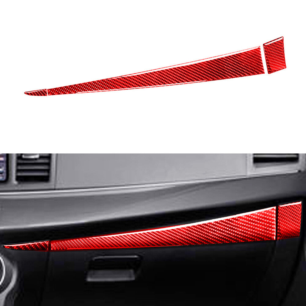 Red Carbon Fiber for Co -pilot Storage Box Cover Trim for Mitsubishi Lancer 2008-2015