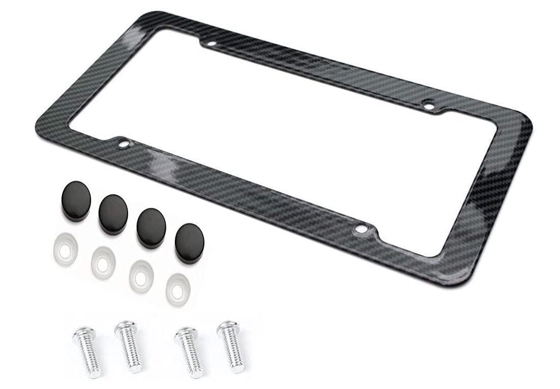 1 piece car license plate frame cover cap trunk black carbon suitable for Genesis