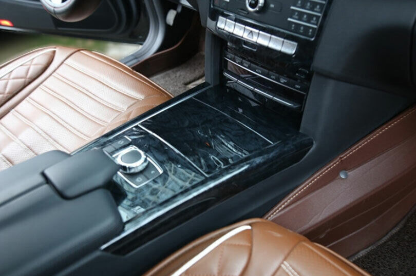 Black Wood Grain Central Console Gear Shift Panel Trim for Benz E-Class 14-15