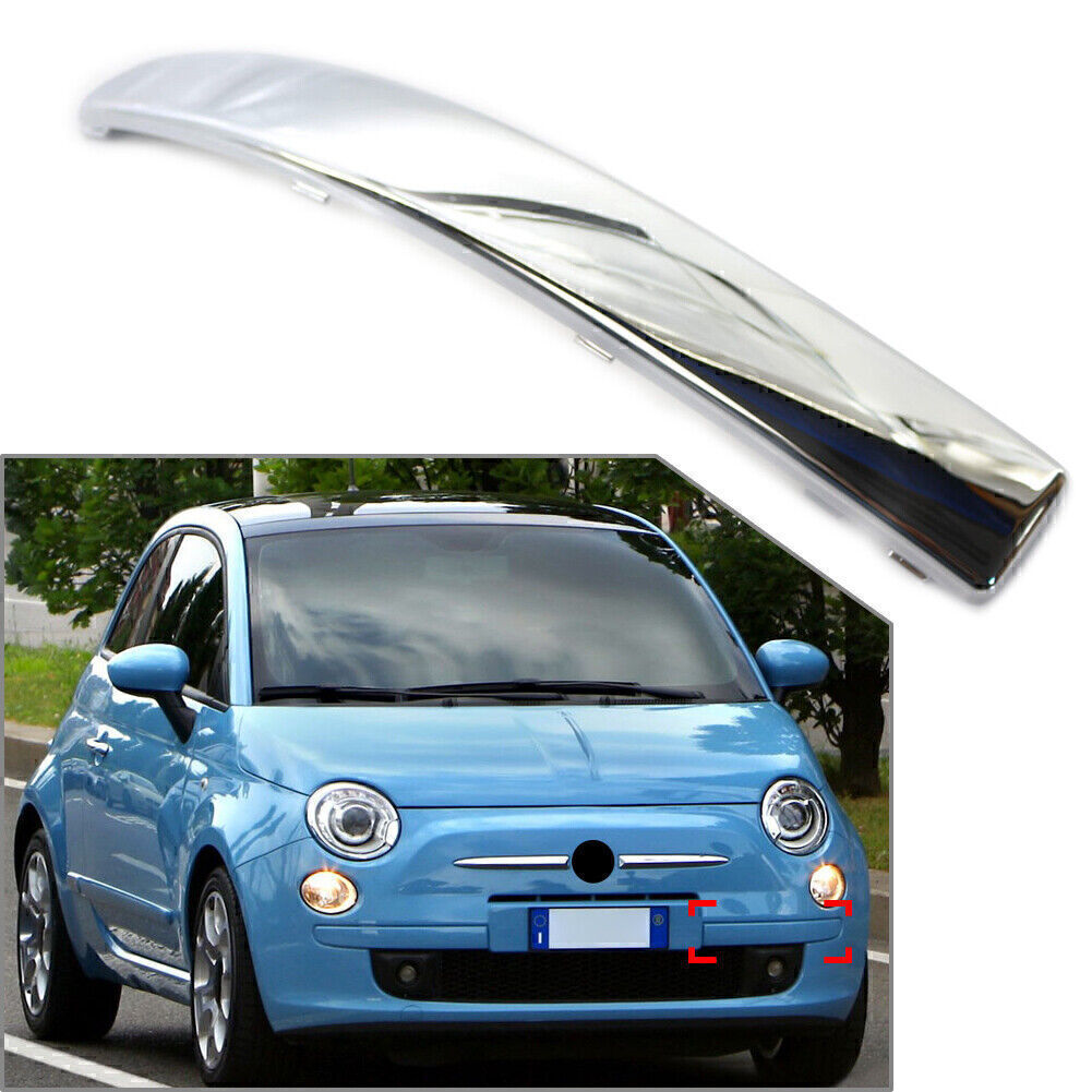 for FIAT 500 2007-2015 735455057 Chrome Front Left Side Bumper Moulding Trim