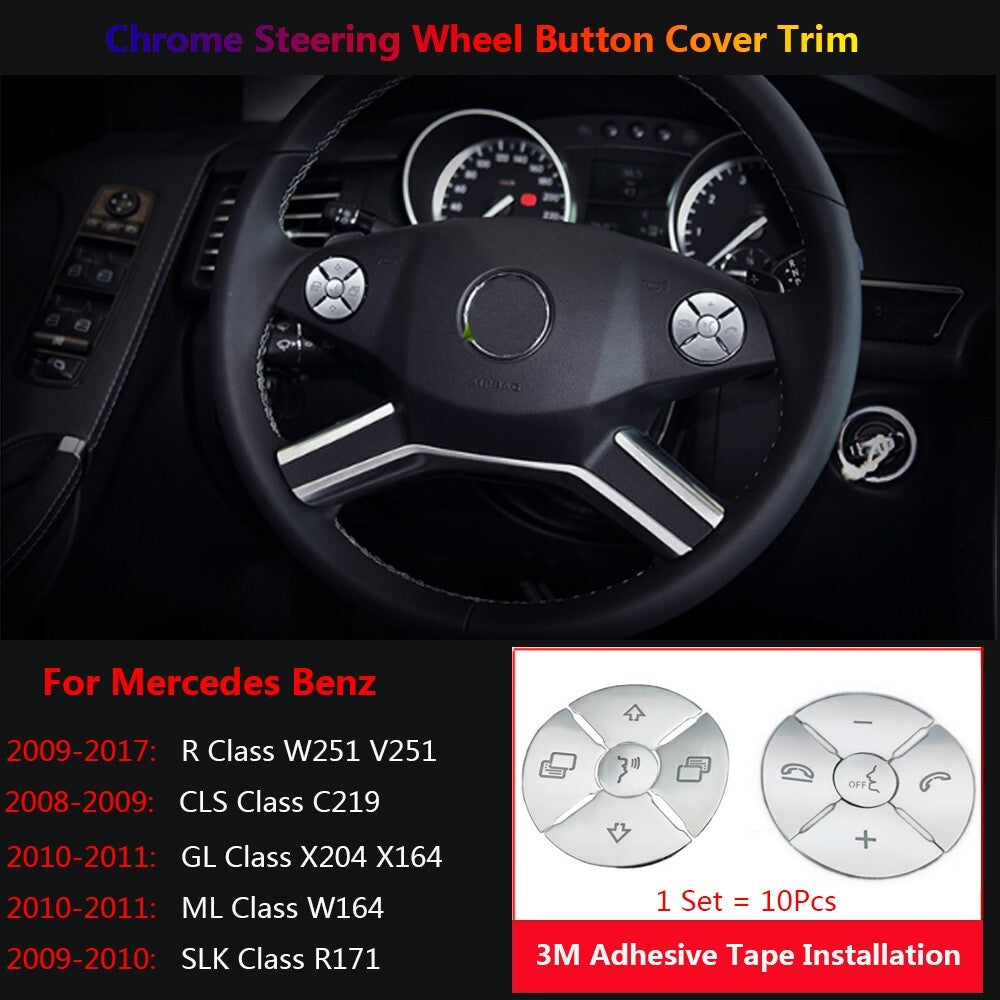 for Mercedes-Benz C219 W164 X204 R171 W251 Car Steering Wheel Switch Cover Trims