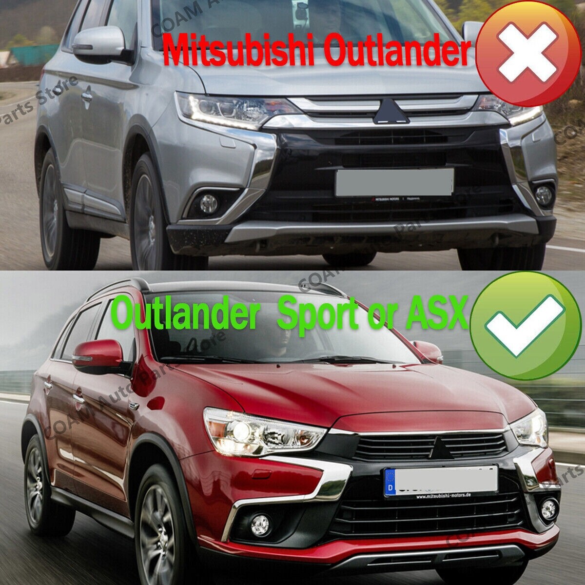 Rearview mirror turn signal 9 lines left applicable to for Mitsubishi Outlander Sport ASX 14-19