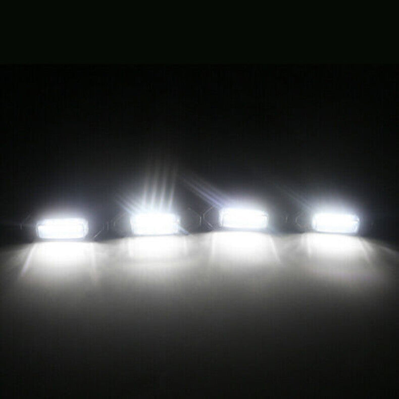 for Hyundai Kona 2018-2023 White Front Grille LED Light Style Grill trim