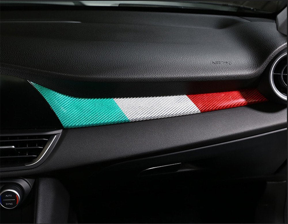 Real Carbon Fiber Center Control Dashboard Panel Trim for Alfa Romeo Giulia17-19