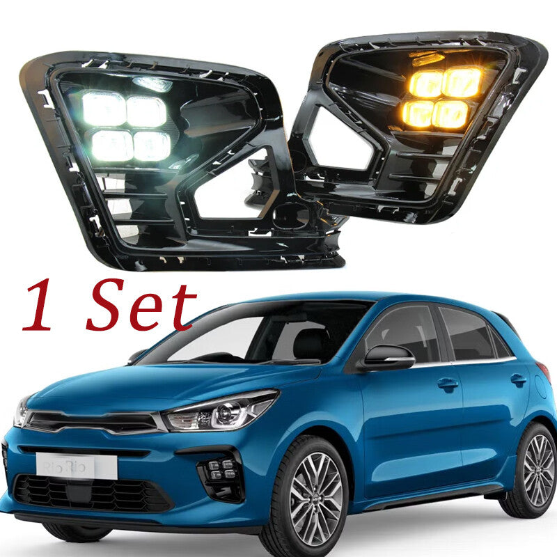 1 Pair Foglight LED Fog Light Daytime Running Light for Kia Rio 2022 2023