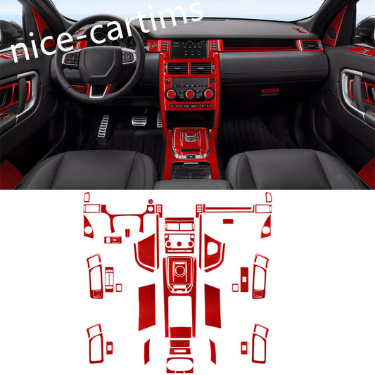 66¡ÁRed Carbon Fiber Interior Full Set Trim for Land Rover Discovery Sport 15-19