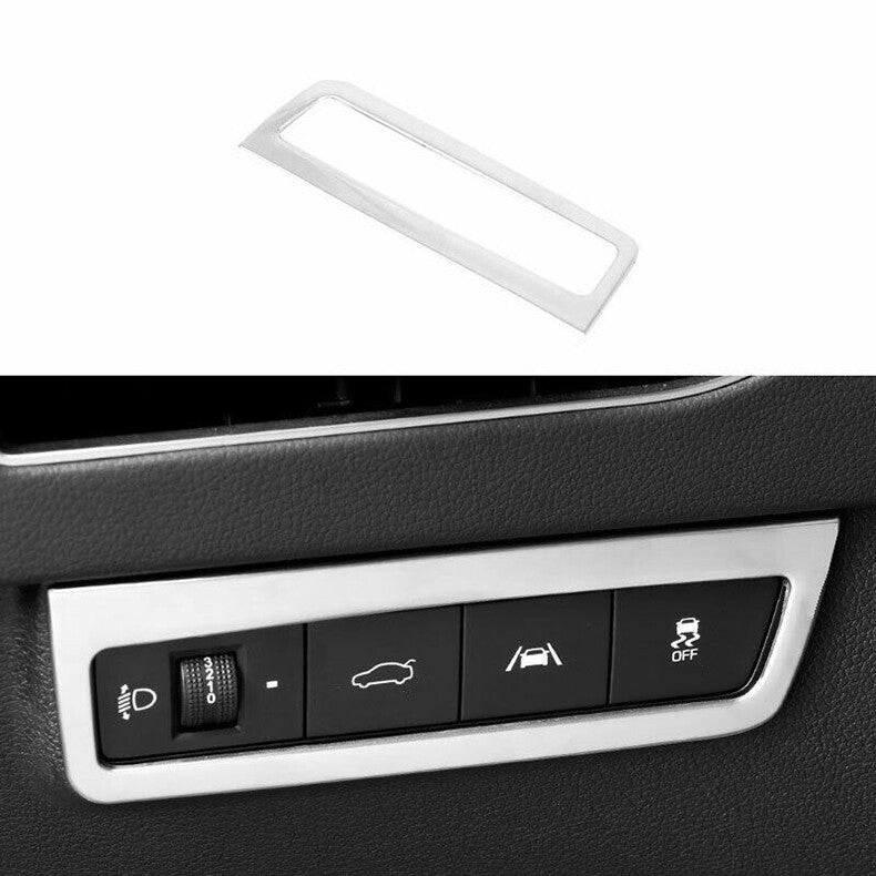 for Hyundai Sonata 2020-2023 Silver Steel car Headlight Switch Button Cover Trim