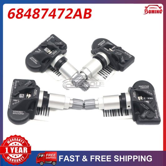 Set of 4pcs TPMS Tire Pressure Sensor 68487472AB for Dodge for Challenger 68487472AA
