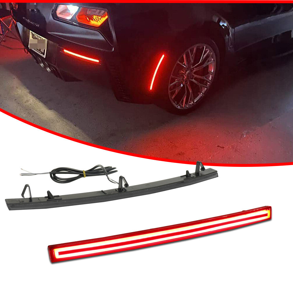 Smoked bumper reflector lights with red LED taillights for Chevrolet for Corvette C7 2014-2019