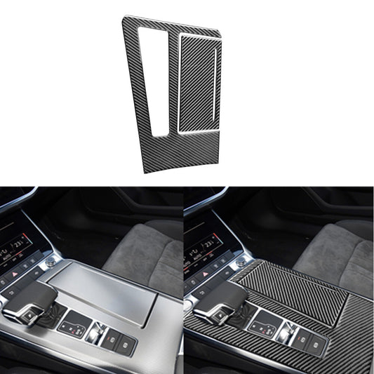 2Pcs Carbon Fiber Gear Shift Panel Cover Trim Sticker for Audi for A6 C8 2019-2022