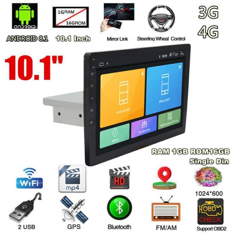 Auto 1 Din Stereo Radio Adjustable Android 8.1 10.1 Quad-core for RAM 1GB ROM 16GB