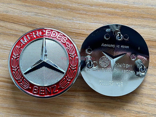 Chrome Red for MERCEDES W211 W221 Front Grille Badge Embroidery E320 E350 S550