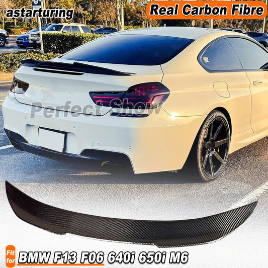 Fit for BMW F13 F06 640i 650i M6 2012-18 REAL Carbon Rear Trunk Spoiler Lid Wing