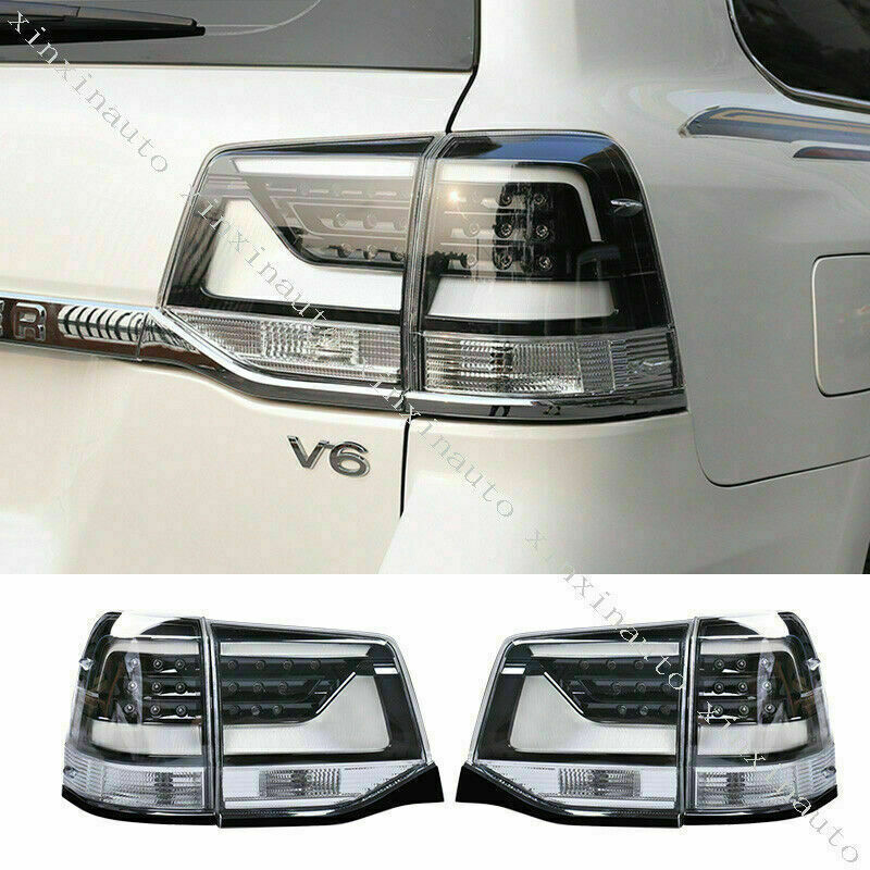 for Land Cruiser 2016-2021 Tail lights LED Black Lens Rear Replac Assembly Light