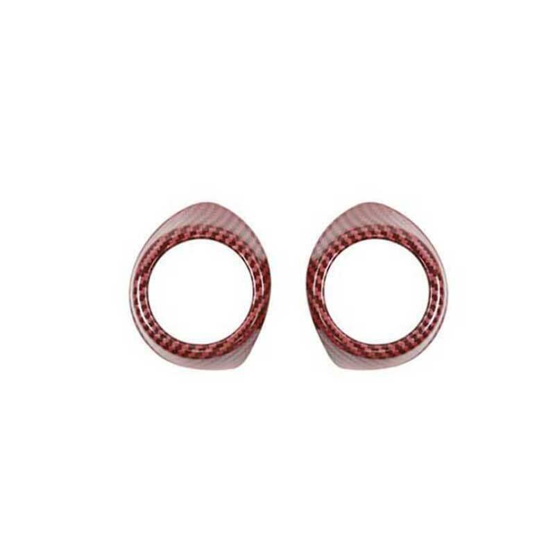 for Ford for Mustang 2015-2022 Red Carbon Fiber A Pillar Horn Frame Cover Trim 2PCS