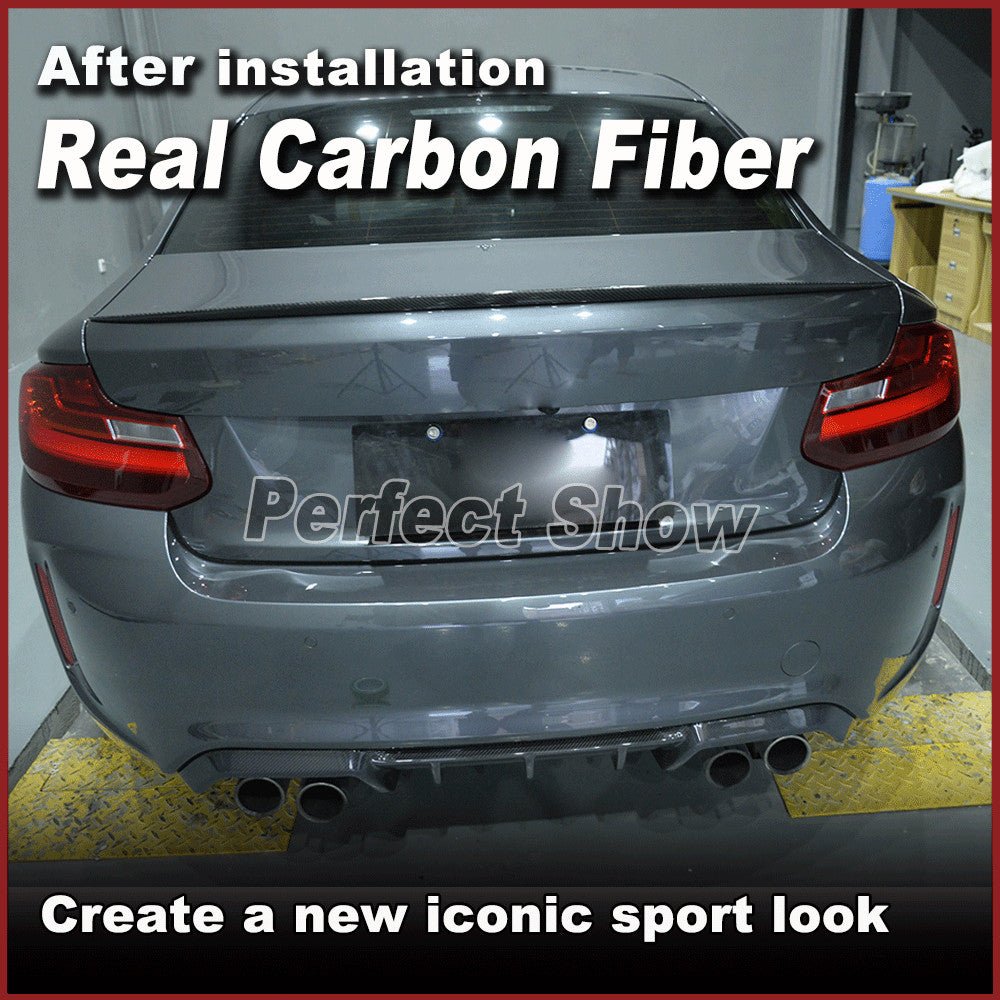 Fit for BMW F87 M2 F22 M235i Coupe REAL Carbon Rear Trunk Boot Spoiler Wing Lip