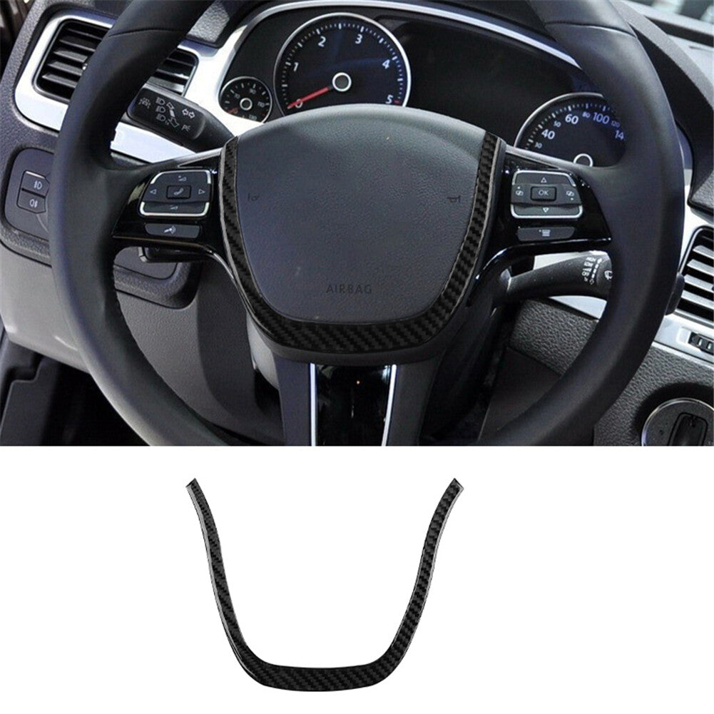 Steering Wheel Trim Cover Decoration Carbon Fiber for VW Touareg 2011-2018
