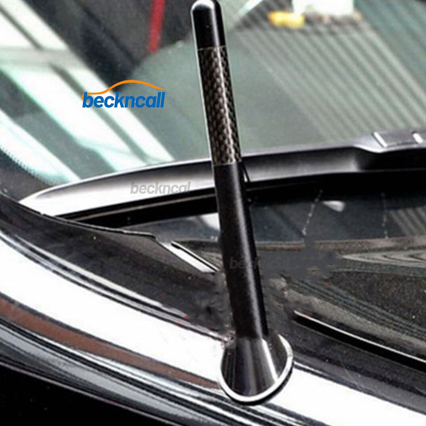 1pc 4.7 Inch Universal Car Antenna Mast Short Carbon fiber style