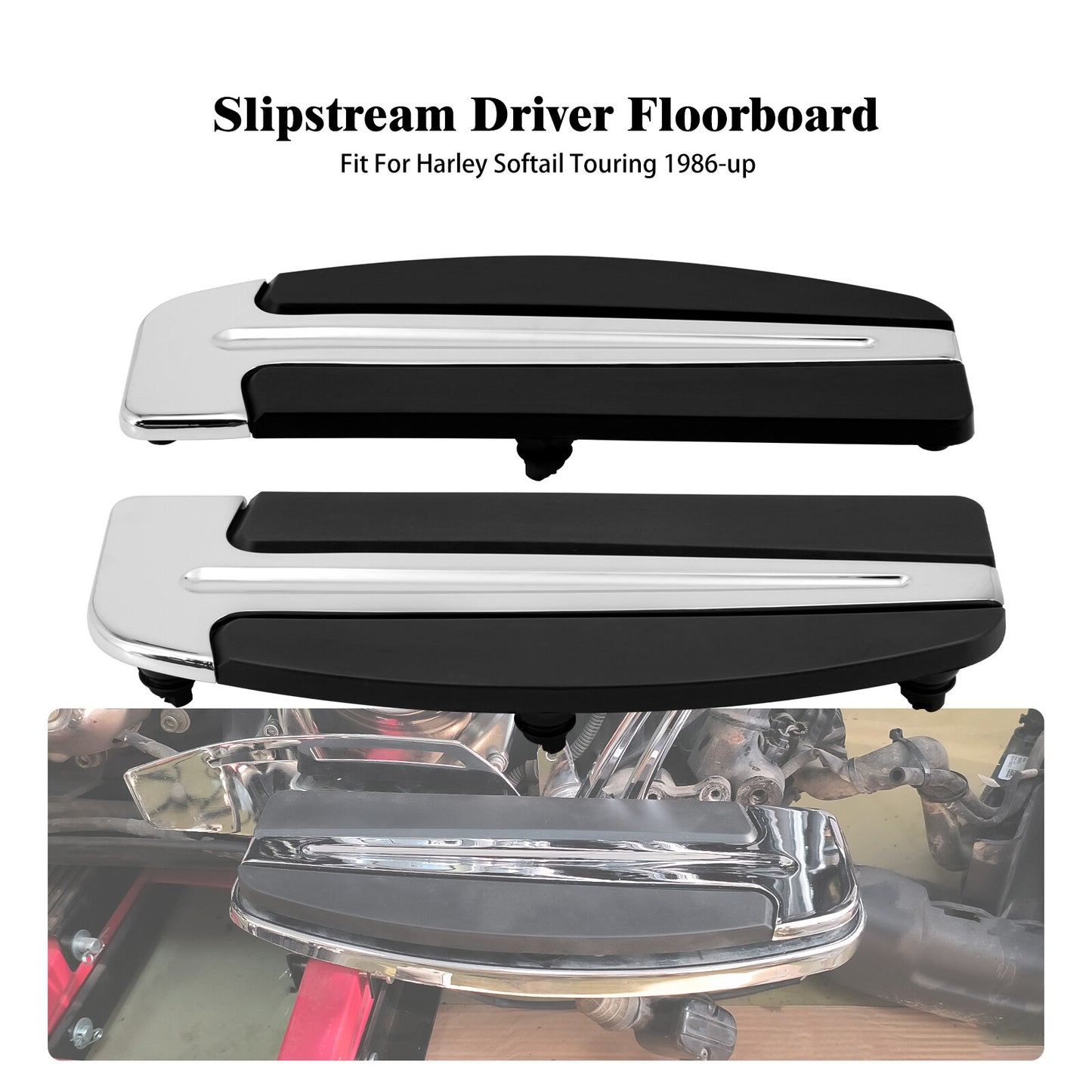 Driver Floorboard Footboard Inserts for Harley Road King Electra Glide 1986-2024