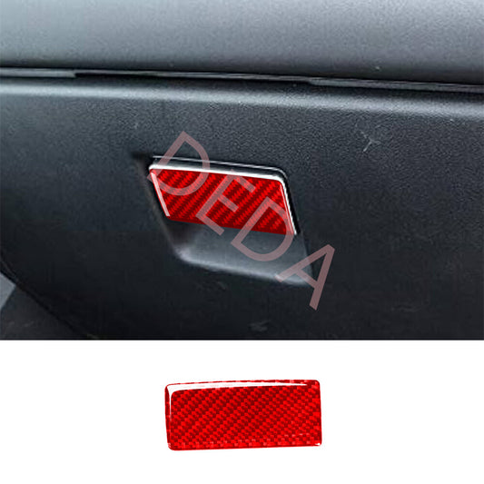Red Carbon Glove Box Handle Panel Cover for Land Rover Discovery Sport 2015-2019