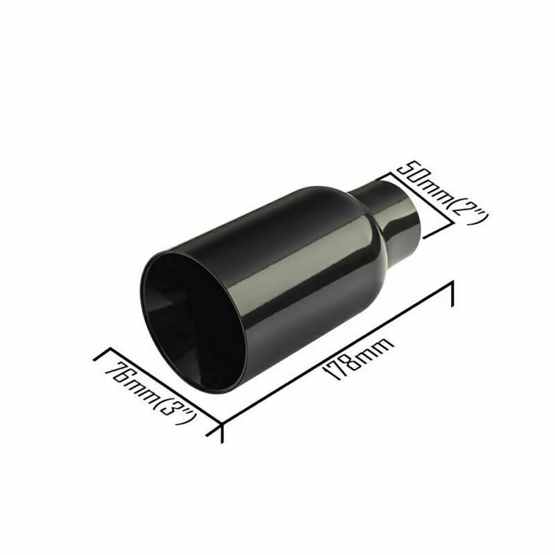 2'' Inlet 3inch OD Single Exhaust END Tips Universal Black End Tips Weld on Tips
