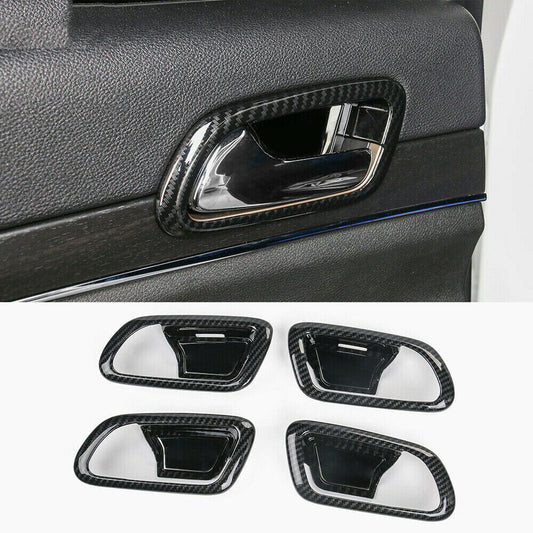 Carbon Fiber Style Inner Door Bowl Cover Trim for Jeep Grand Cherokee 2014-2020