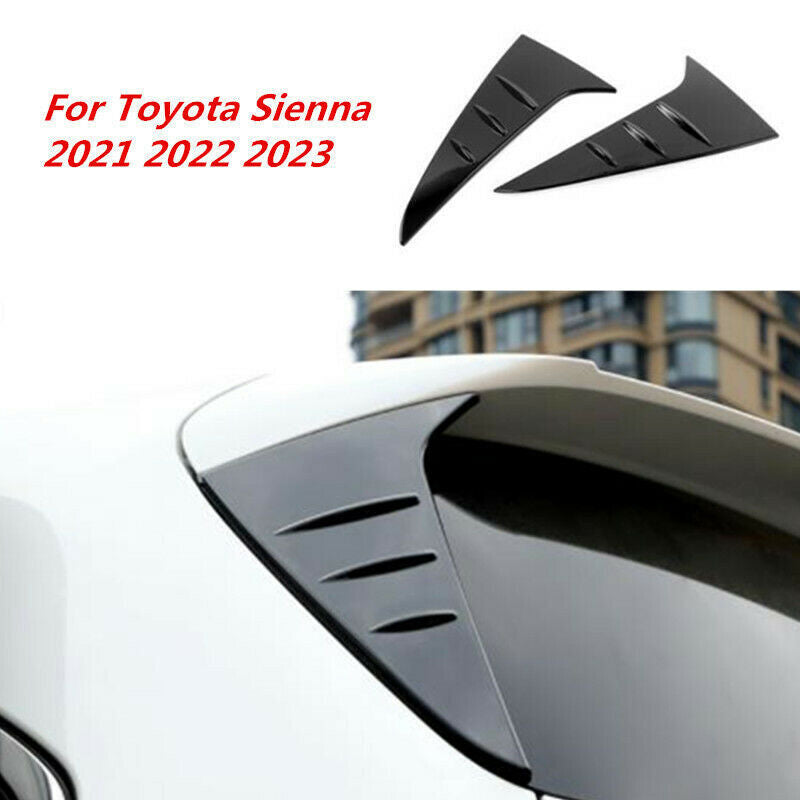 Glossy Black 2p Rear Window Spoilers Wing Cover Trim for Toyota for Sienna 2021-2023